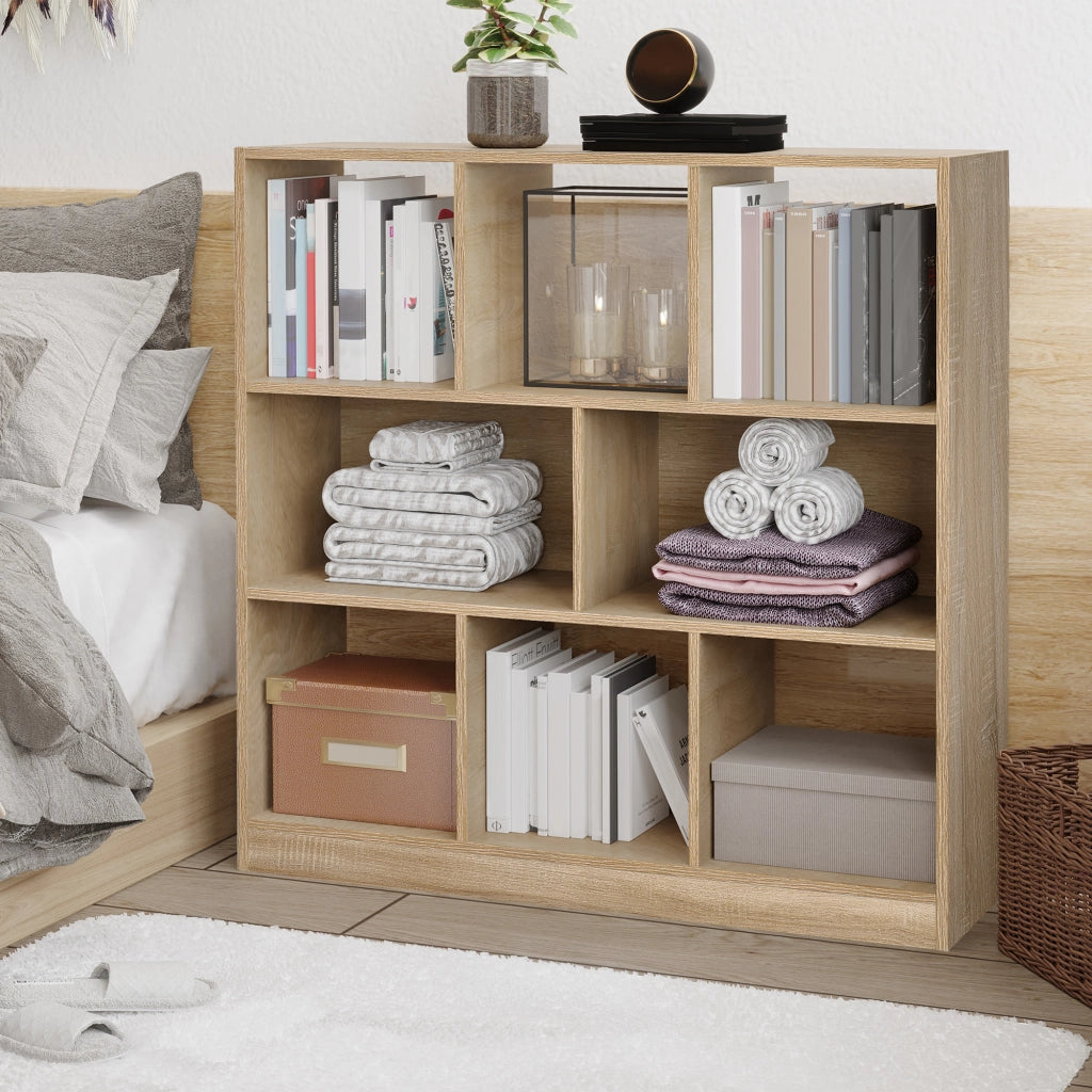 Libreria Scaffale 8 Ripiani ¨C Minimal ¨C 97.5x30x100 cm Quercia