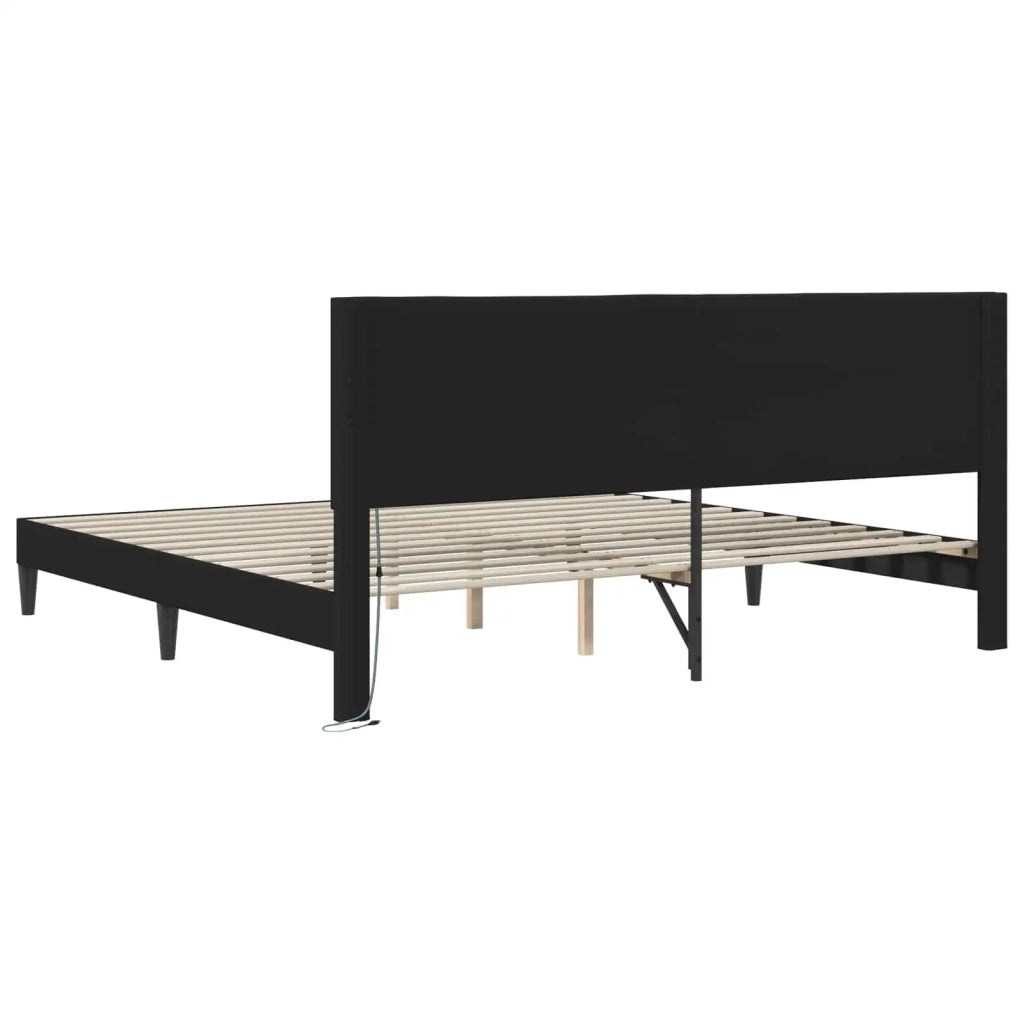 Struttura del letto con testiera Nero 180 x 200 cm Similpelle 42028031