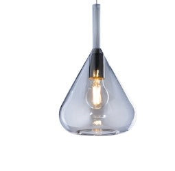 SOSPENSIONE CROMO 4 LUCI RETTANGOLARE VETRI BLU 1177CR-S4 R-BL