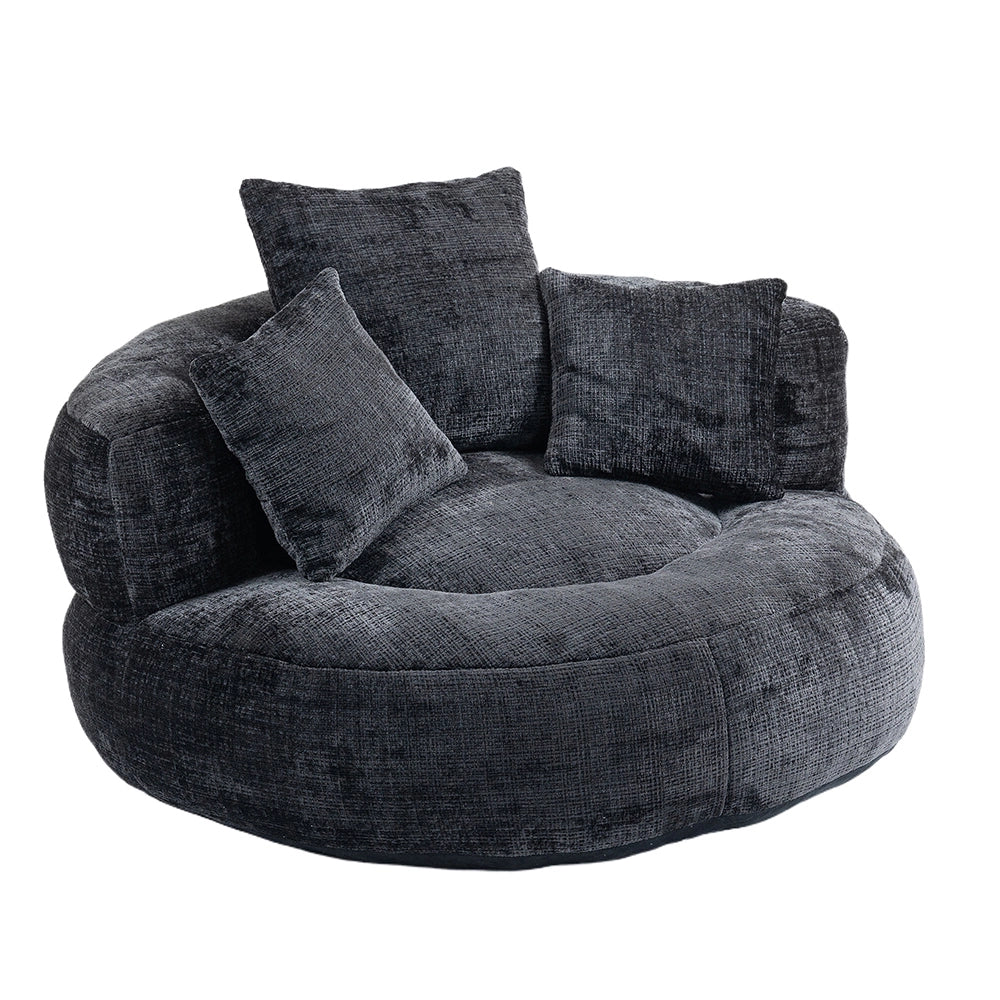 Chaise longue - Xylo - gaming chenille nero con 3 cuscini