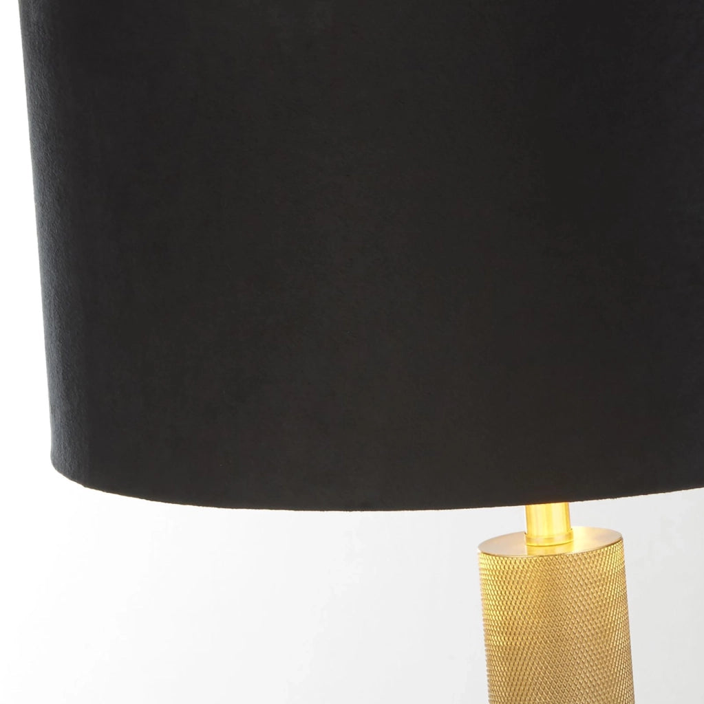 Lampada Da Scrivania Contemporanea Londra Acciaio Ottone Velluto Nero 1 Luce E27