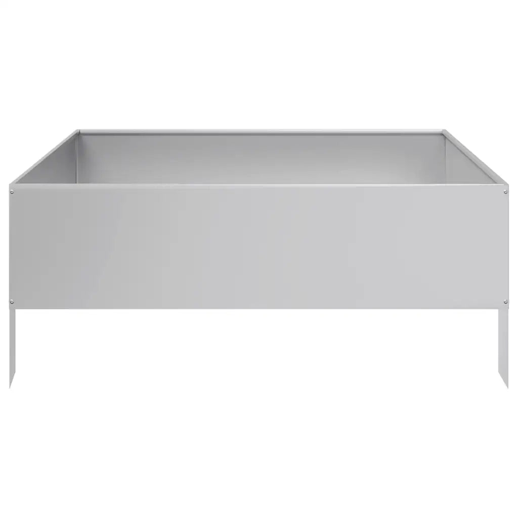 Fioriera Rialzata da Giardino-Vaso da Esterno-Fioriera Elevata 100x100x25 cm in Acciaio Zincato