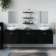 Set Mobili da Bagno 6 pz Nero in Legno Multistrato 242565