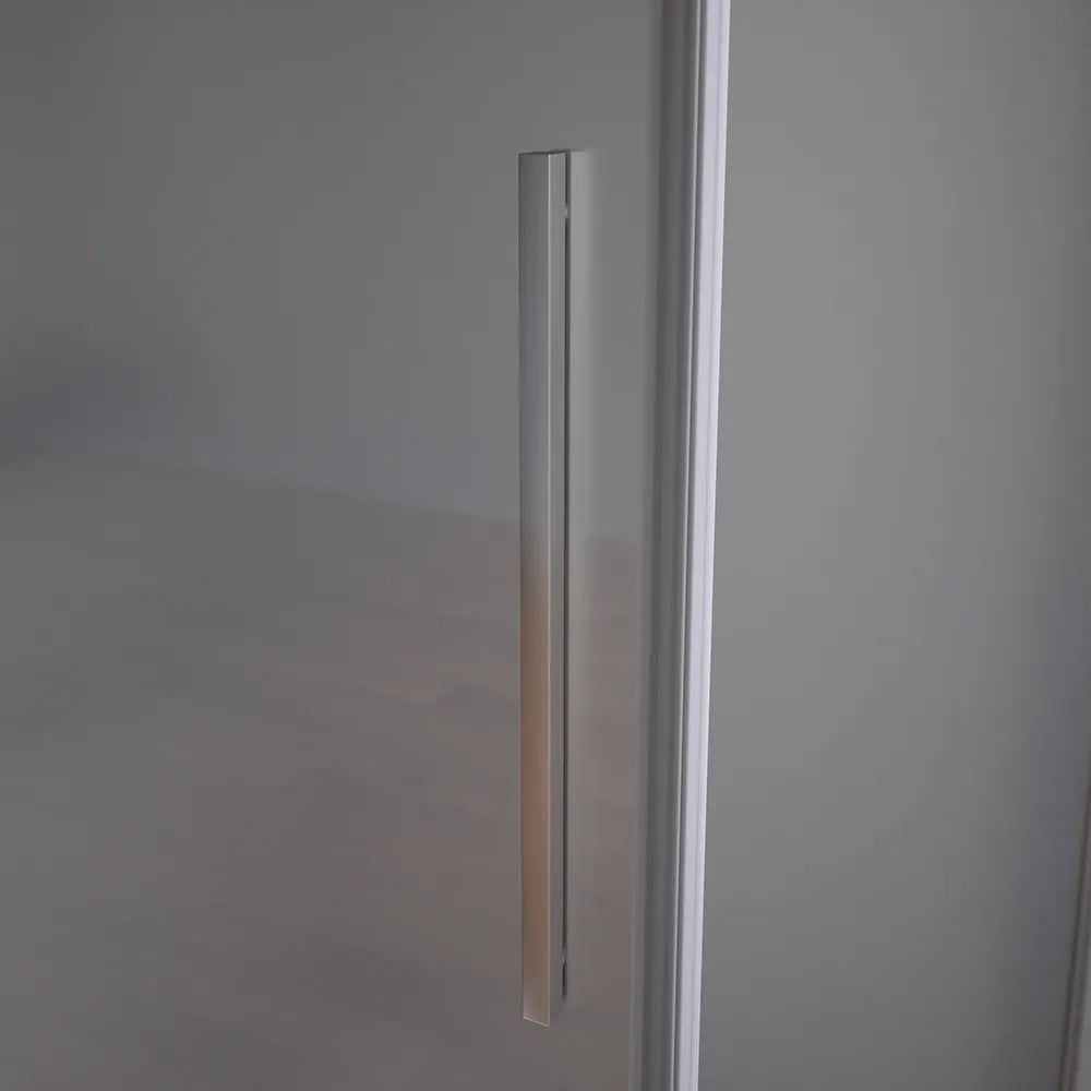 Box doccia 80x90cm con apertura a battente e parete fissa, profili cromati e vetro da 6mm opaco h195 | Elba