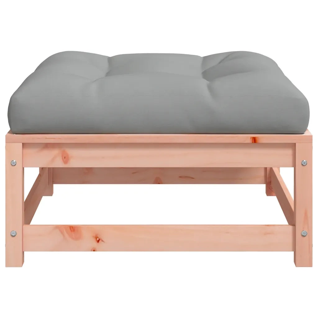 Poggiapiedi Giardino con Cuscini 2 pz Legno Massello di Douglas 838107