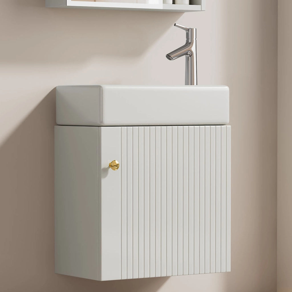 LAVABO Bagno con mobile in MDF Bianco e lavabo in ceramica