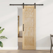 Porta scorrevole Naturale 61 x 198,5 cm Legno Massello di Pino 3445431
