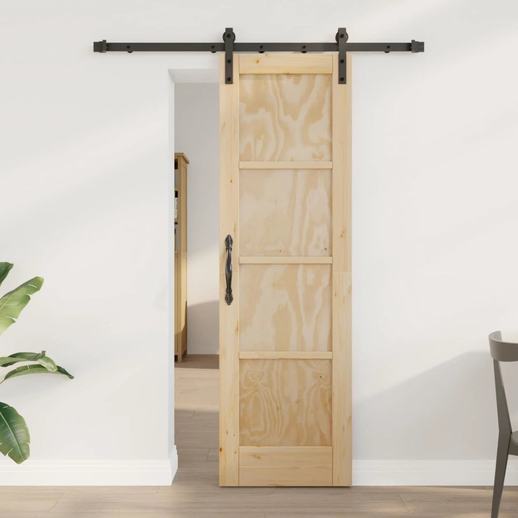 Porta scorrevole Naturale 61 x 198,5 cm Legno Massello di Pino 3445431