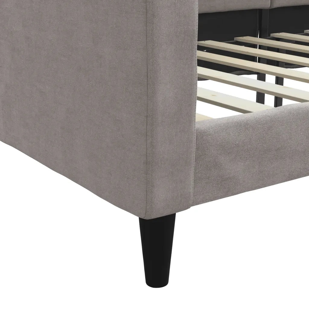 Letto singolo | Letto per adulti | Letto da Giorno Tortora 80x200 cm in Tessuto