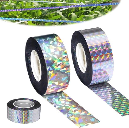 Due rotoli di nastro di protezione per uccelli per Casa, Giardino e Azienda agricola (80 m x 2.2 cm)