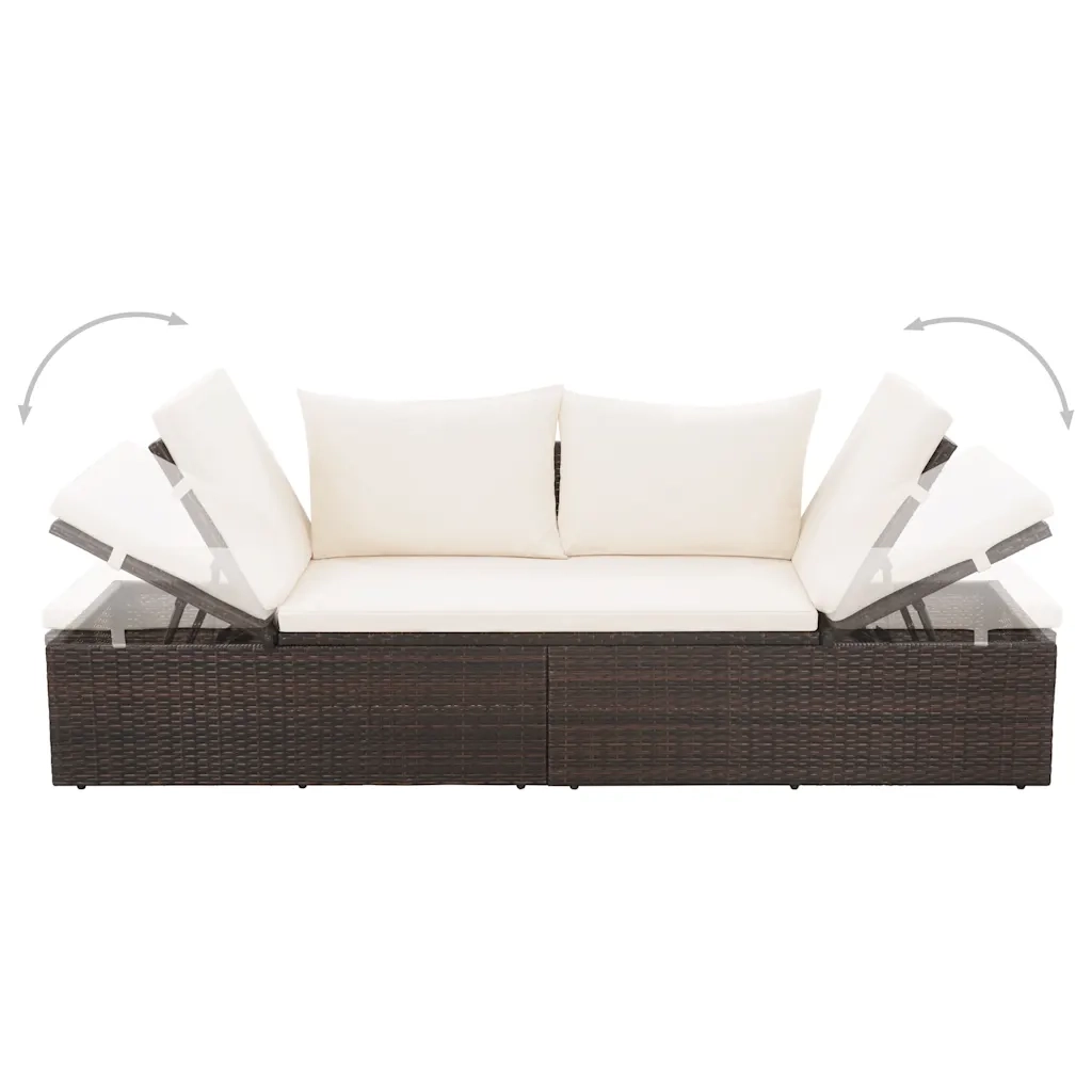 Lettino da Giardino Marrone 195x60 cm in Polyrattan 43954