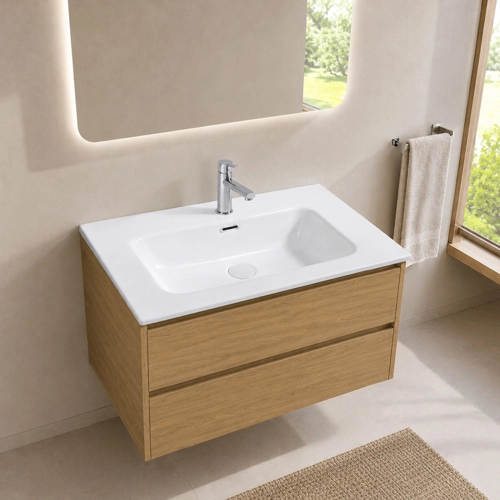 Lavabo da Incasso Bulnes70 in Ceramica Bianco Lucido 71 cm – Eleganza Essenziale per il Bagno