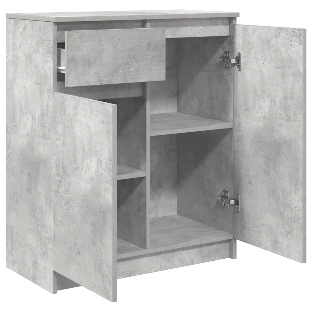 Credenza | Madia | Buffet da pranzo | Armadio da pranzo con Cassetto Grigio Cemento 71x35x84 cm in Truciolato