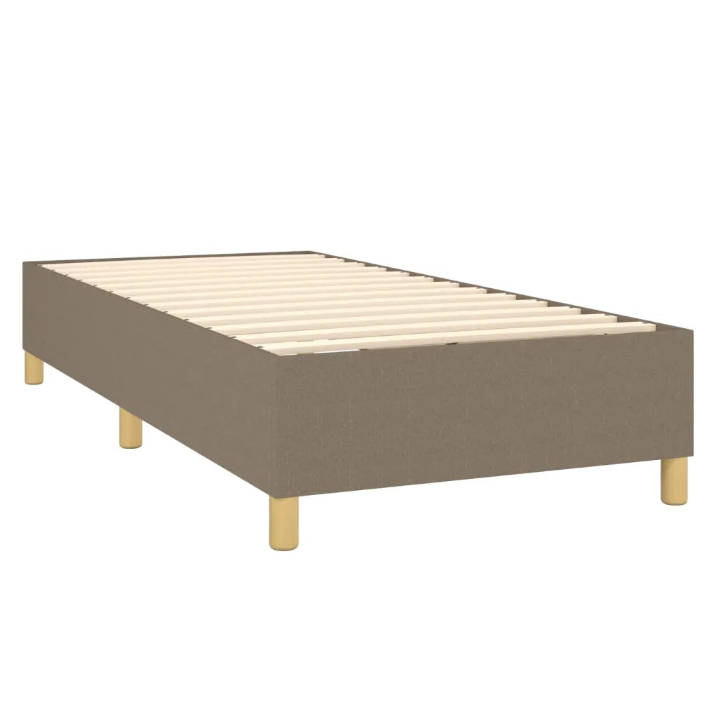 Letto a Molle con Materasso e LED Tortora 100x200cm in Tessuto 3139177