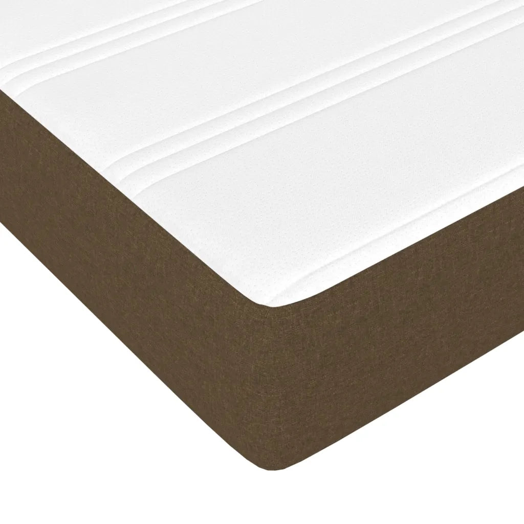 Giroletto a Molle con Materasso-Struttura Letto Marrone Scuro 100x200cm Tessuto 743841