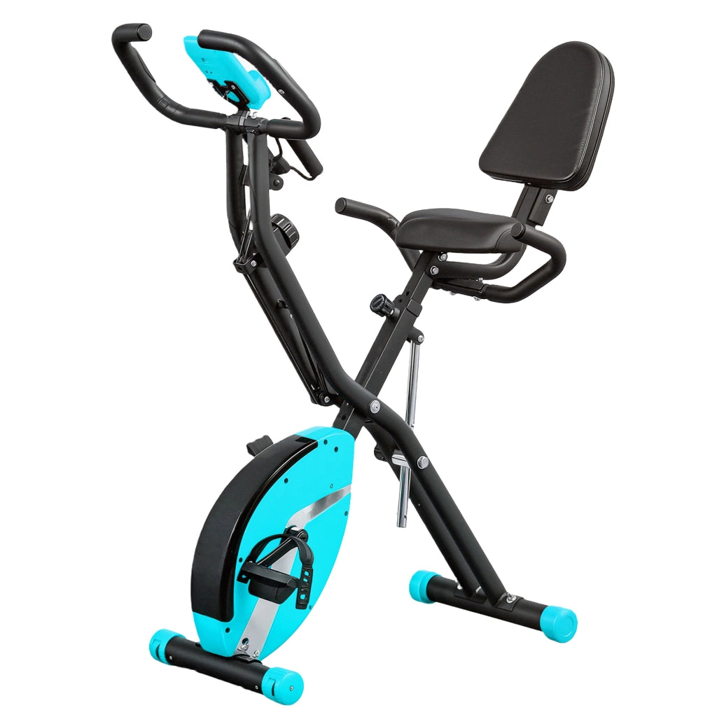 Bicicletta da Fitness Pieghevole Silenziosa con Monitor LCD ¨C Minimal ¨C Verde 43x97x109 cm