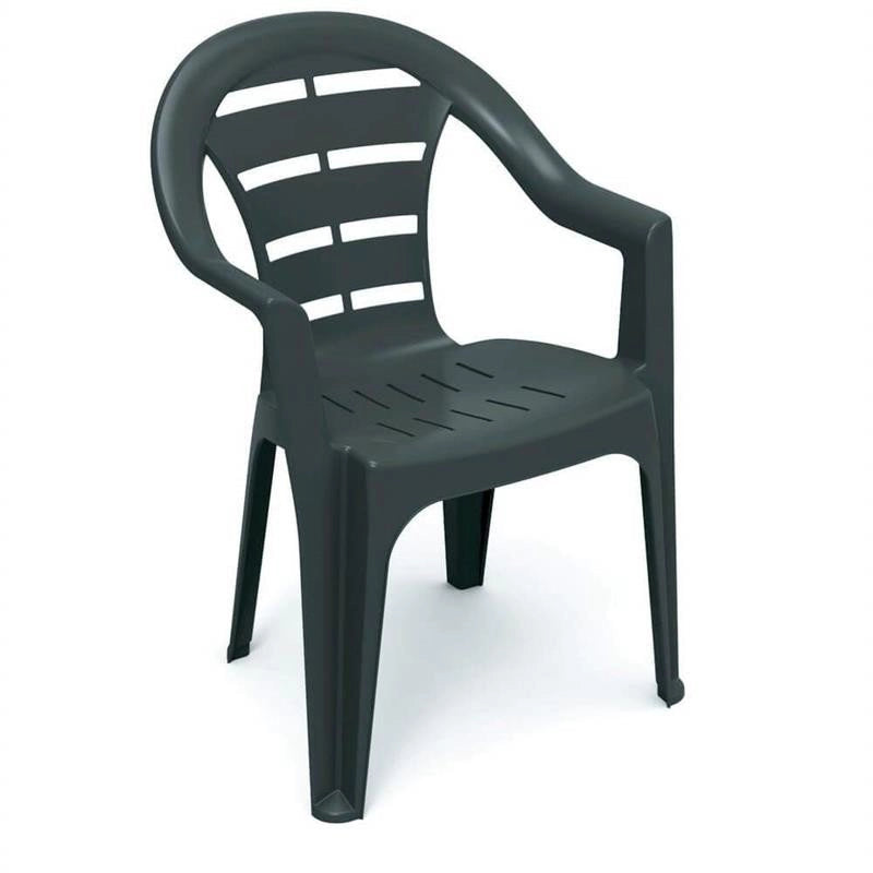 SET 6 SEDIE DA GIARDINO MOYO IN POLIPROPILENE COLORE ANTRACITE 54 X 56 X 81 CM
