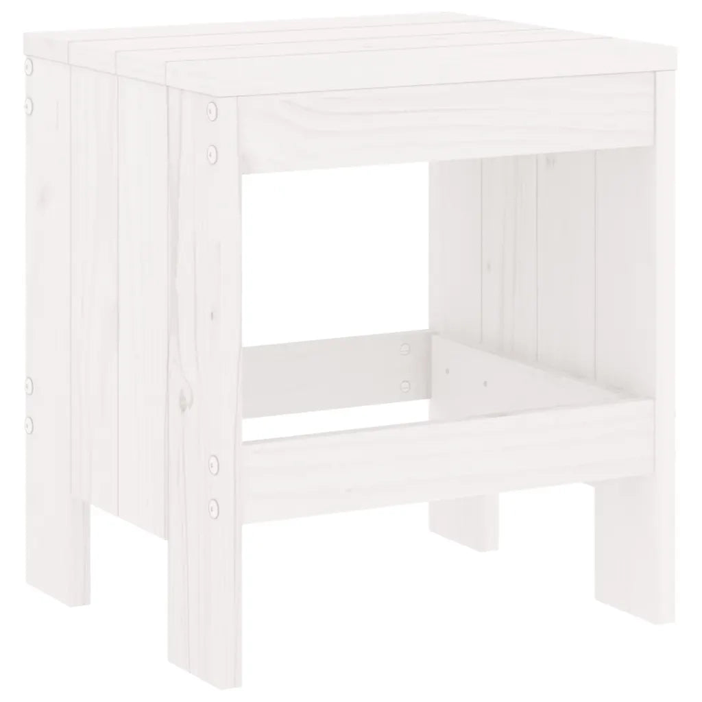 Sgabelli da Giardino 2 pz Bianchi 40x36x45cm Legno Massello Pino CFW1638969