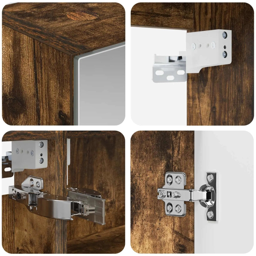 Set di Armadi da Bagno 5 pz Rovere Fumo Legno ingegnerizzato 3406555