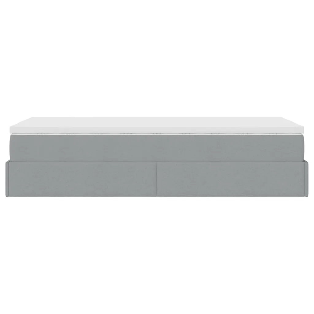 Struttura Letto Pouf con Materasso-Giroletto 80x200 cm in Tessuto