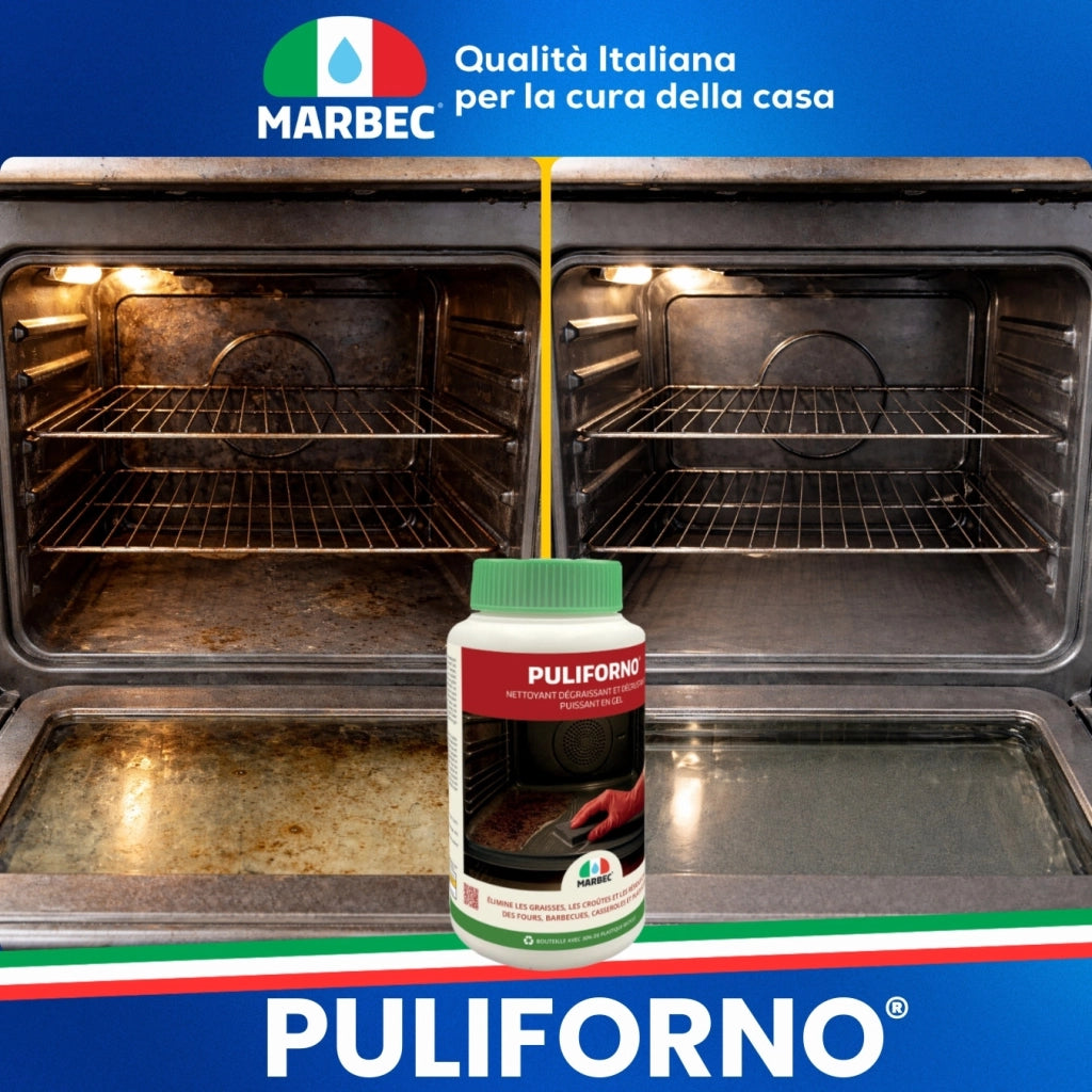 Detergente gel disincrostante potente, pulizia profonda forni e barbecue Marbec PULIFORNO® - 1KG