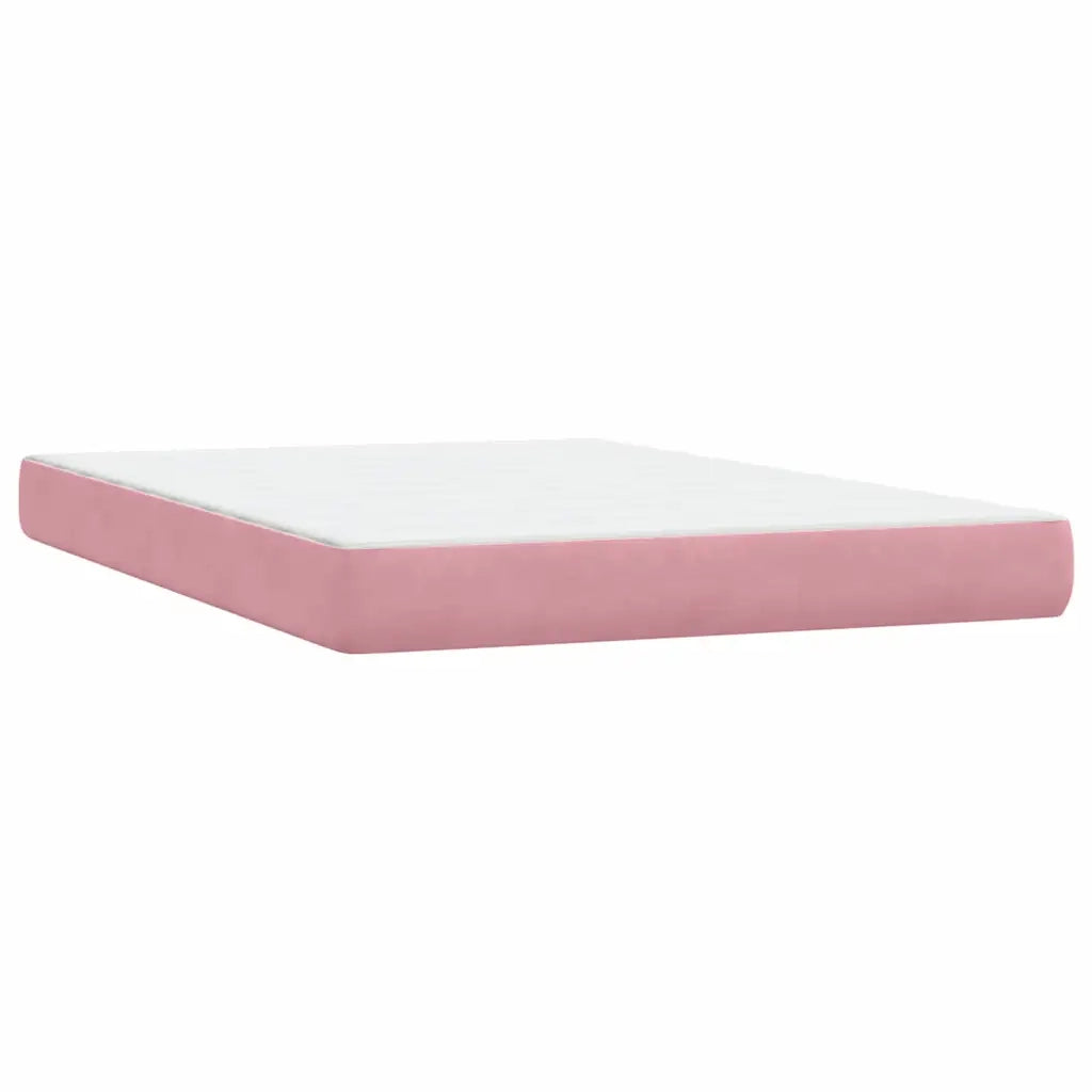 Giroletto a Molle con Materasso Rosa 140x220 cm in Velluto 3317570