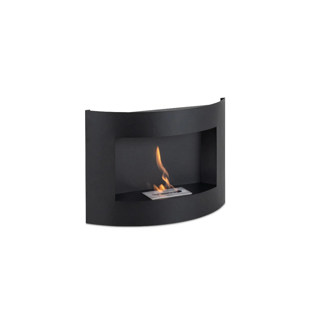Orb, Biocamino da parete Nero (15.5cm X 63cm H. 45cm) | Duzzle