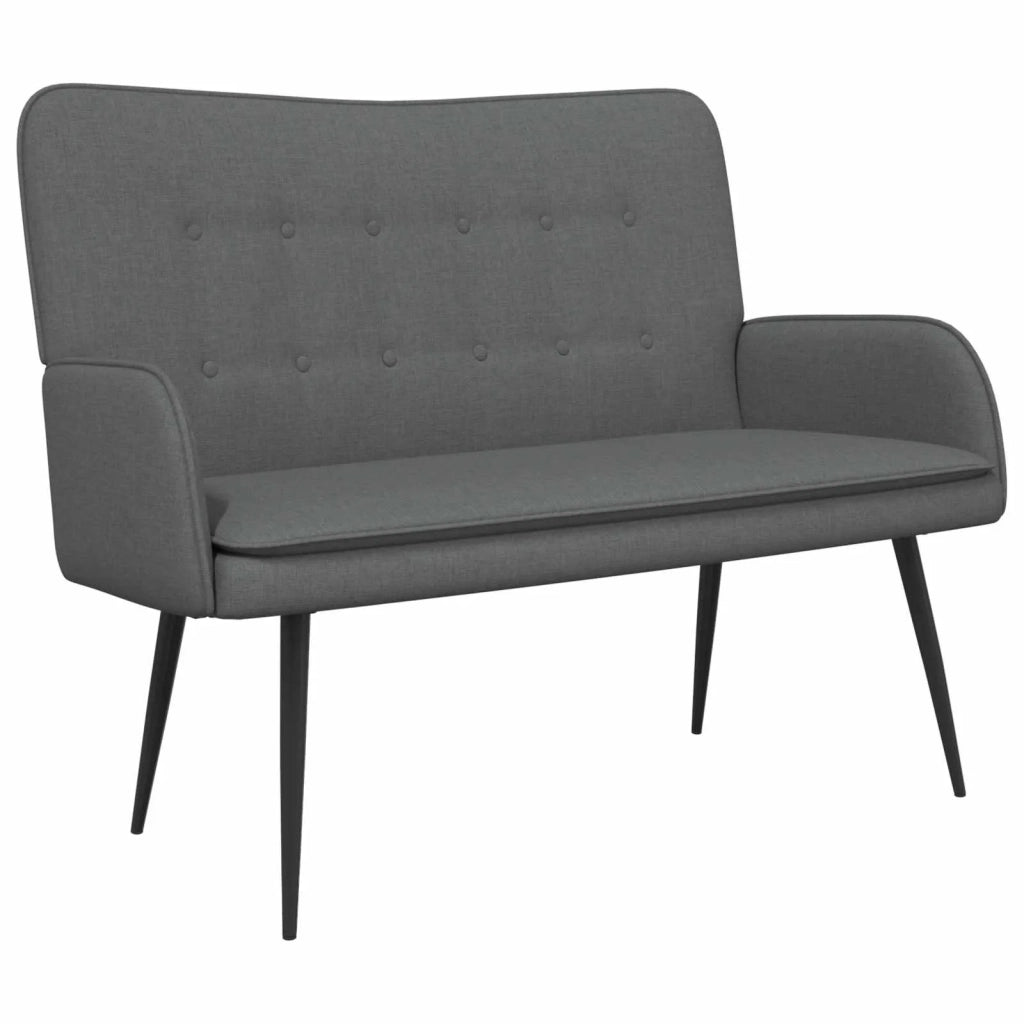 Divano | Divano da soggiorno | Sofa a 2 Posti Grigio Scuro 115 x 61 x 87 cm Tessuto