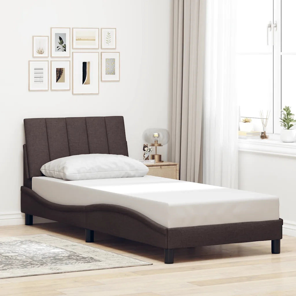 Giroletto senza Materasso Hanko Marrone Scuro 80x200 cm Tessuto 3310422
