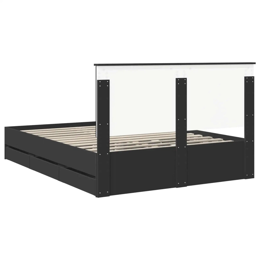 Struttura del letto Nero 150 x 200 cm Legno Ingegnerizzato 3411104