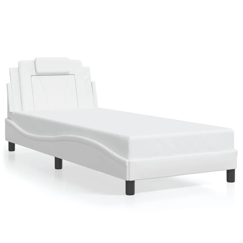 Giroletto Viana senza Materasso Bianco 80x200 cm in Similpelle