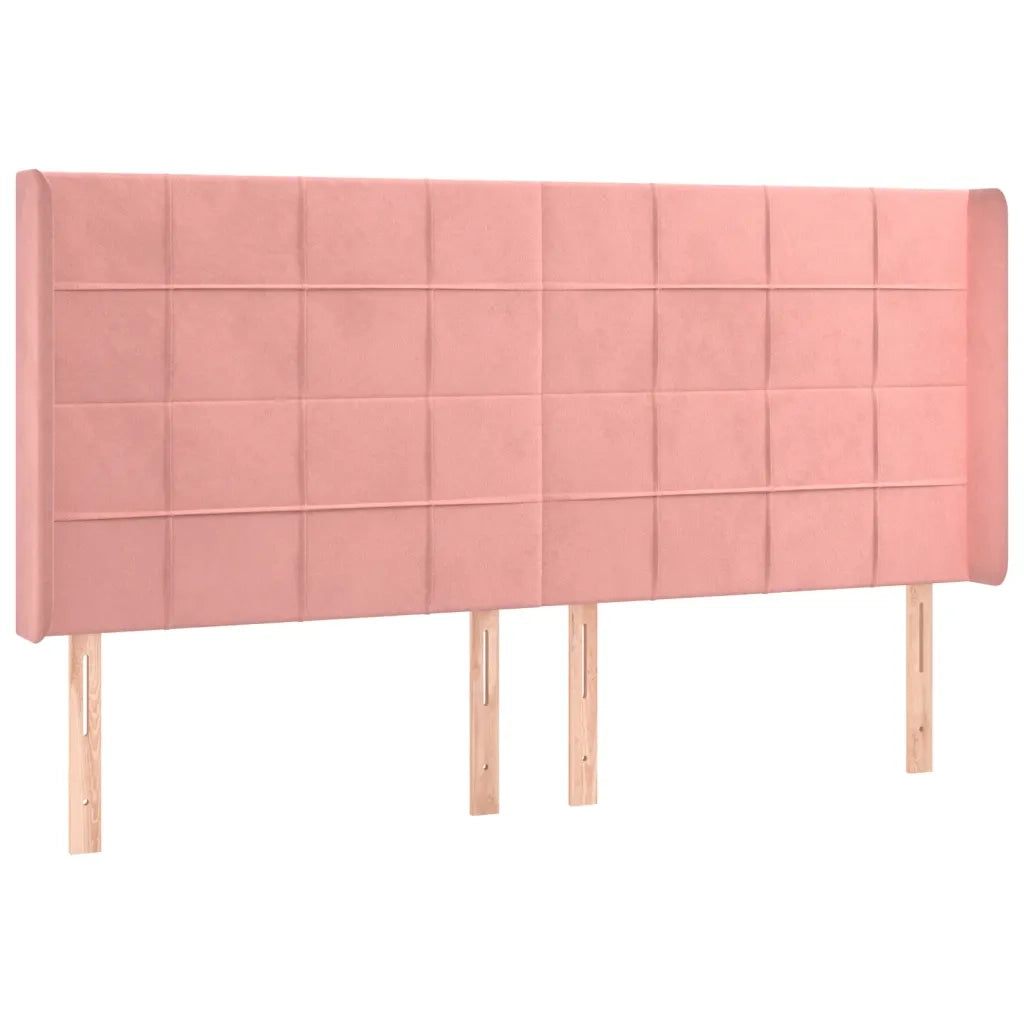 Testiera a LED rosa 163x16x118/128 cm in Velluto 3124107