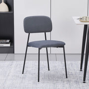 Sedia Shen in vellutino colore grigio e struttura in metallo nero set 4 pezzi