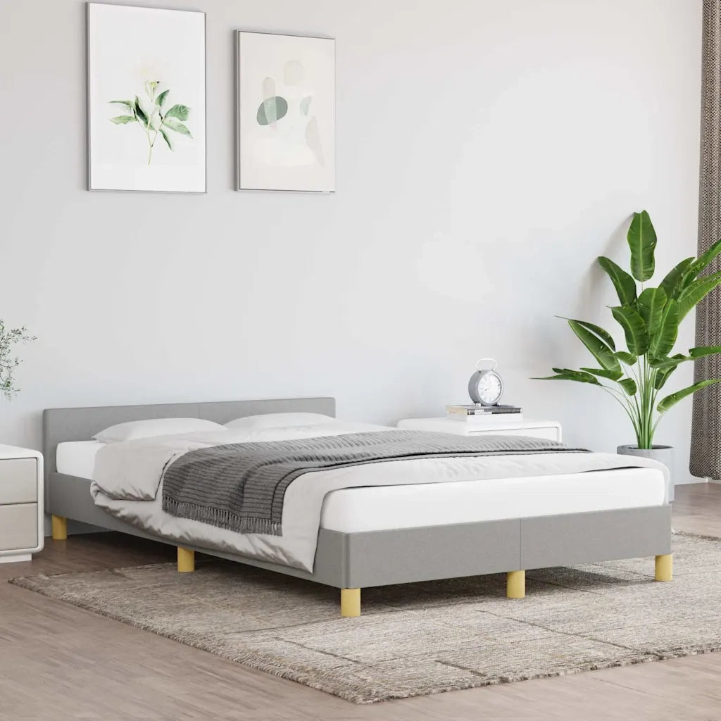 Letto matrimoniale | Letto per adulti | Giroletto senza Materasso Grigio Chiaro 120x200 cm Tessuto
