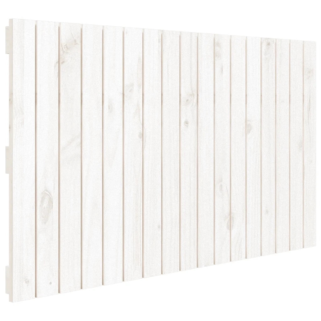 Testiera | Testata da Parete Bianca 108x3x60 cm in Legno Massello di Pino