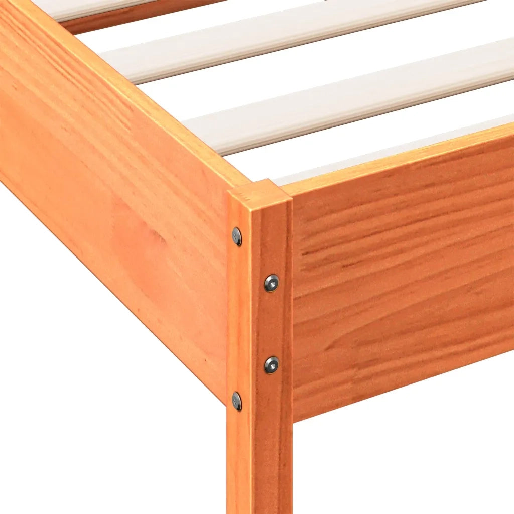 Giroletto senza Materasso-Struttura Letto Marrone Cera 120x200 cm Legno di Pino 435887