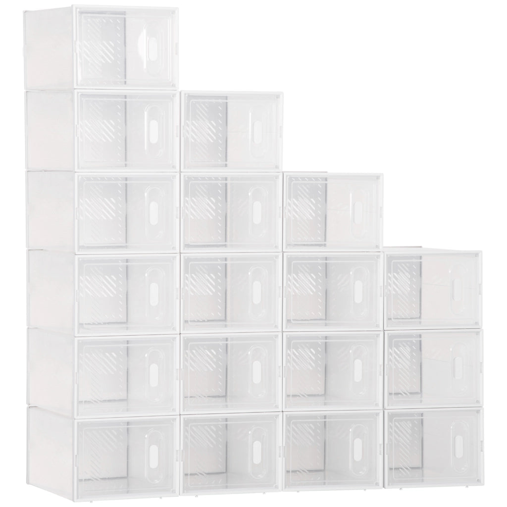 Mobile Scarpiera Rettangolare in Plastica PP. 18 Box 25x35x19 cm per Scarpe max 43 EU. Vestiti e Libri