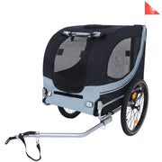 Rimorchio per bicicletta per cani – Rimorchio per cani – Con gancio di sicurezza girevole – Con zanzariera – Con copertura antipioggia – Fino a 40 kg – nero