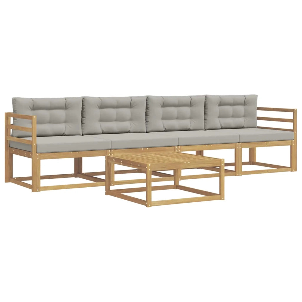 Set di divani da esterno 4 pz Bianco e Grigio Chiaro 3386010