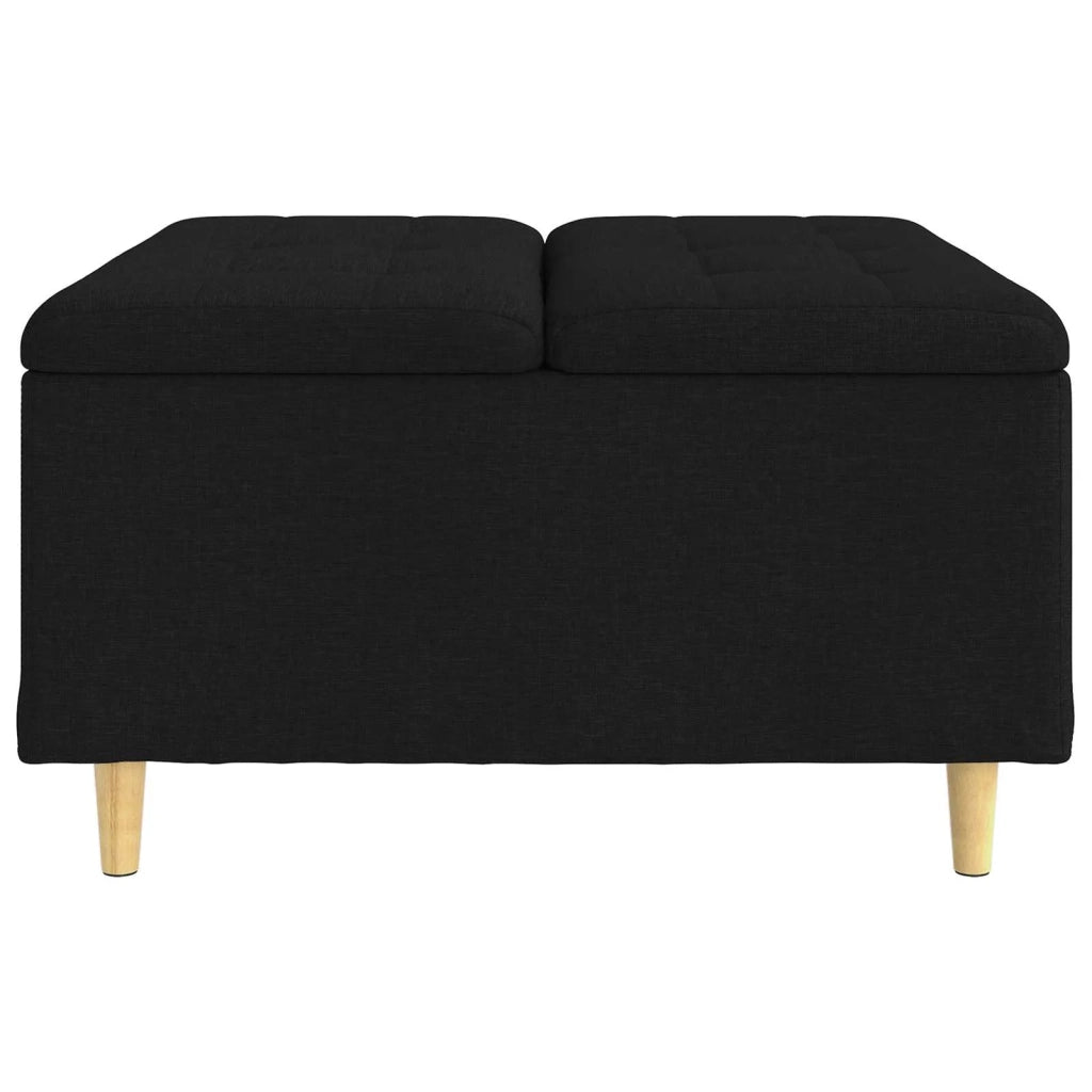 Pouf contenitore con cuscino Nero 80 x 80 x 45 cm Tessuto 876835