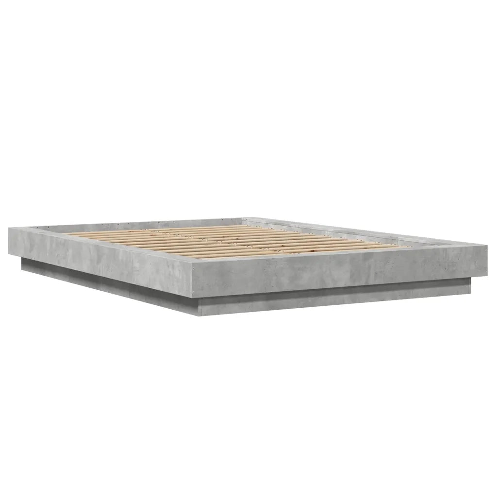 Letto matrimoniale | Letto per adulti | Giroletto Grigio Cemento 120x200 cm in Legno Multistrato