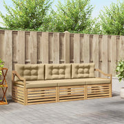 Set di divani da esterno 3 pz Bianco e Beige Poliestere 3389983