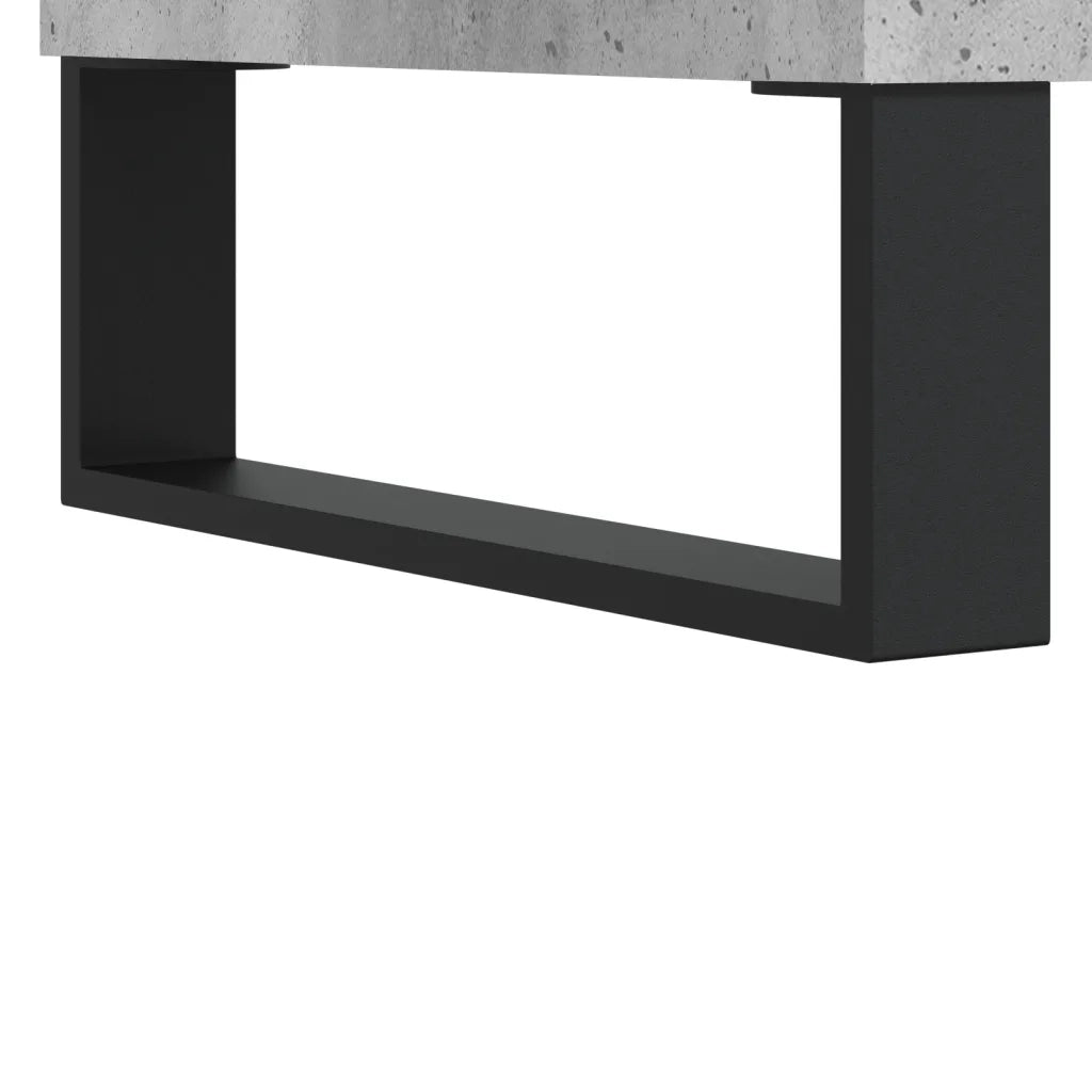 Mobile porta dischi spazioso e classico 121 x 38 x 48 cm stile industriale in legno composito grigio cemento 02_0049098