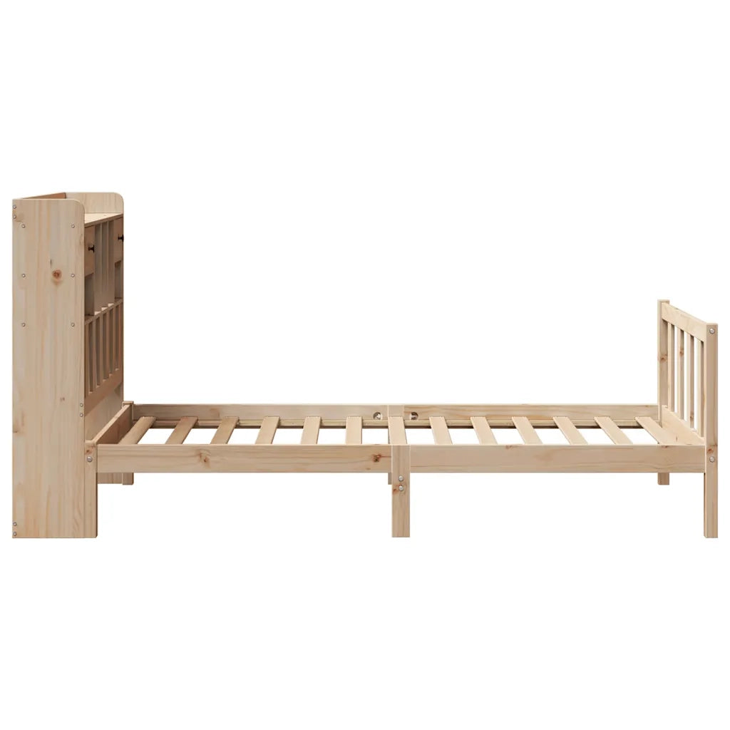 Letto Libreria senza Materasso-Struttura Letto con contenitore 100x200 cm in Legno di Pino 847458