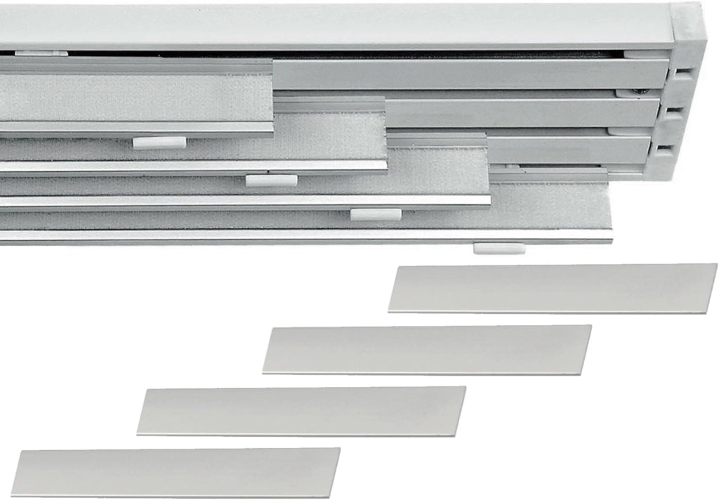 Bastone per Tende A Pannello Comando a Corda Apertura a destra, Binario a 4 vie con portapannelli da 55 CM, Attacco Soffitto Lunghezza 210 CM