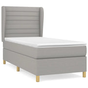 Letto singolo | Letto per adulti | Giroletto a Molle con Materasso Grigio Chiaro 80x200 cm Tessuto