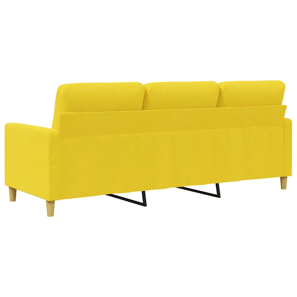 Divano a 3 Posti-Sofa 3 Posti Giallo Chiaro 180 cm in Tessuto 171806