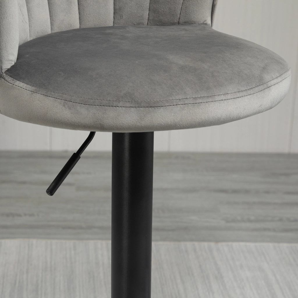 SGABELLO BAR Girevole e Regolabile in Altezza, Set da 2 Pezzi, 54x56x91-111 cm, Grigio