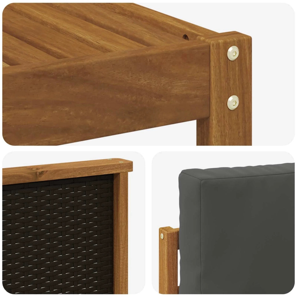 Set di divani da esterno 8 pz Naturale e Antracite Poliestere 3385403