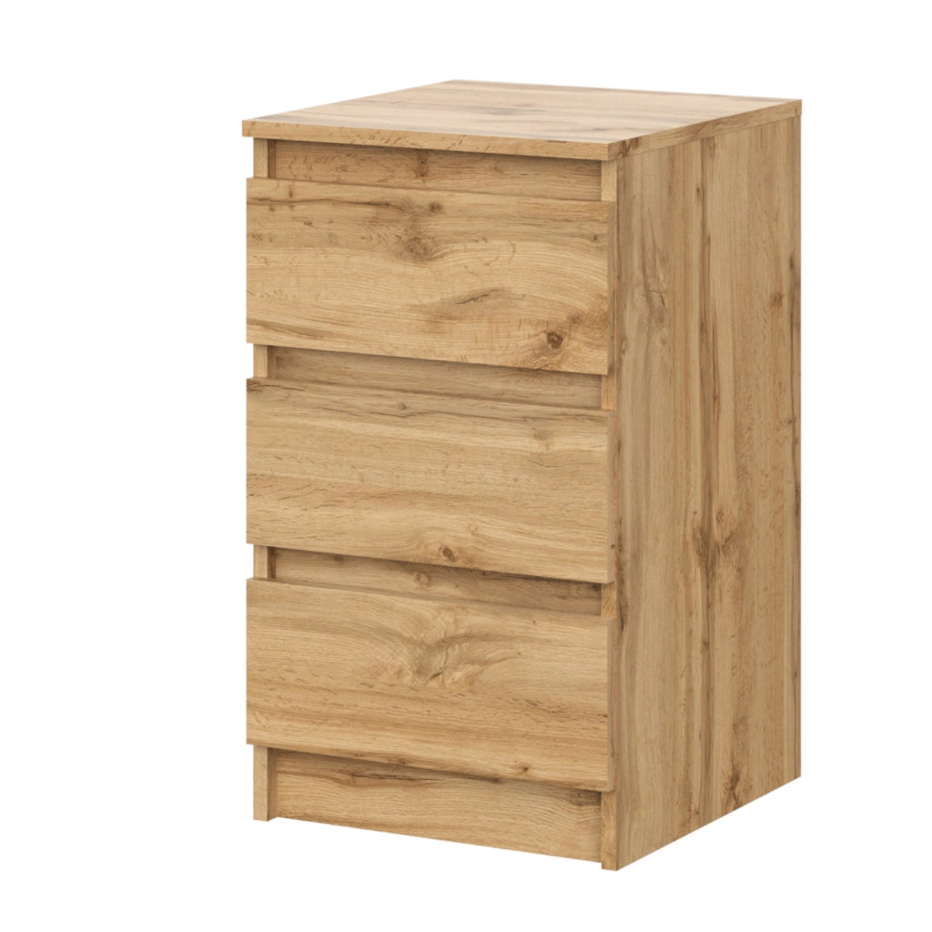 Commode SOLA - Quercia Wotan - 3 Cassetti - Larghezza 40 cm, Altezza 69 cm, Profondit? 43 cm